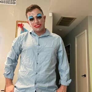 Alfani Light Blue Casual Button Down Shirt